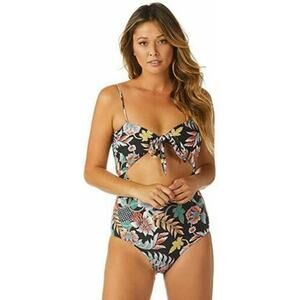 Raisins Puerto Vallarta One Piece Swimsuit Indo Bloom Boho Floral Black Mono M
